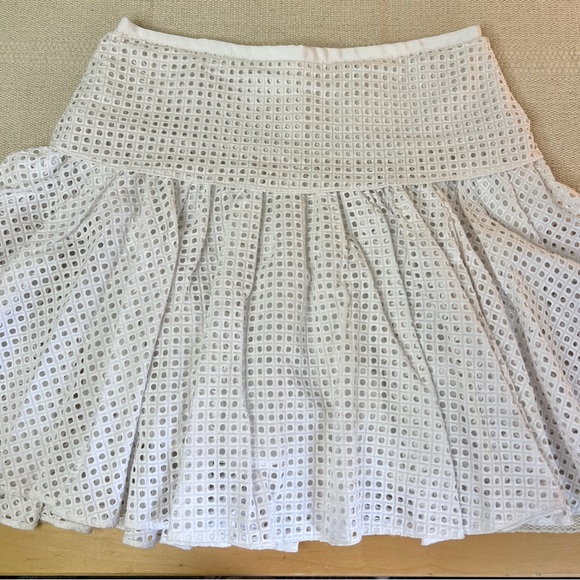 Rag & Bone White Lakewood Perforated Cotton Mini Skirt - Picture 9 of 16